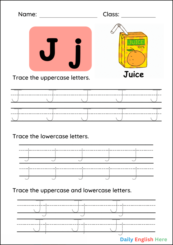Printable Letter J Tracing That Kids Actually Enjoy 1 11 3