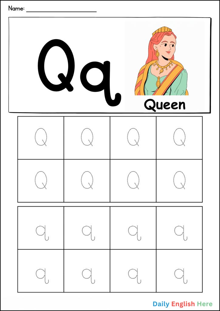 Letter Q Tracing Worksheet Kids Love to Complete 1 18 3