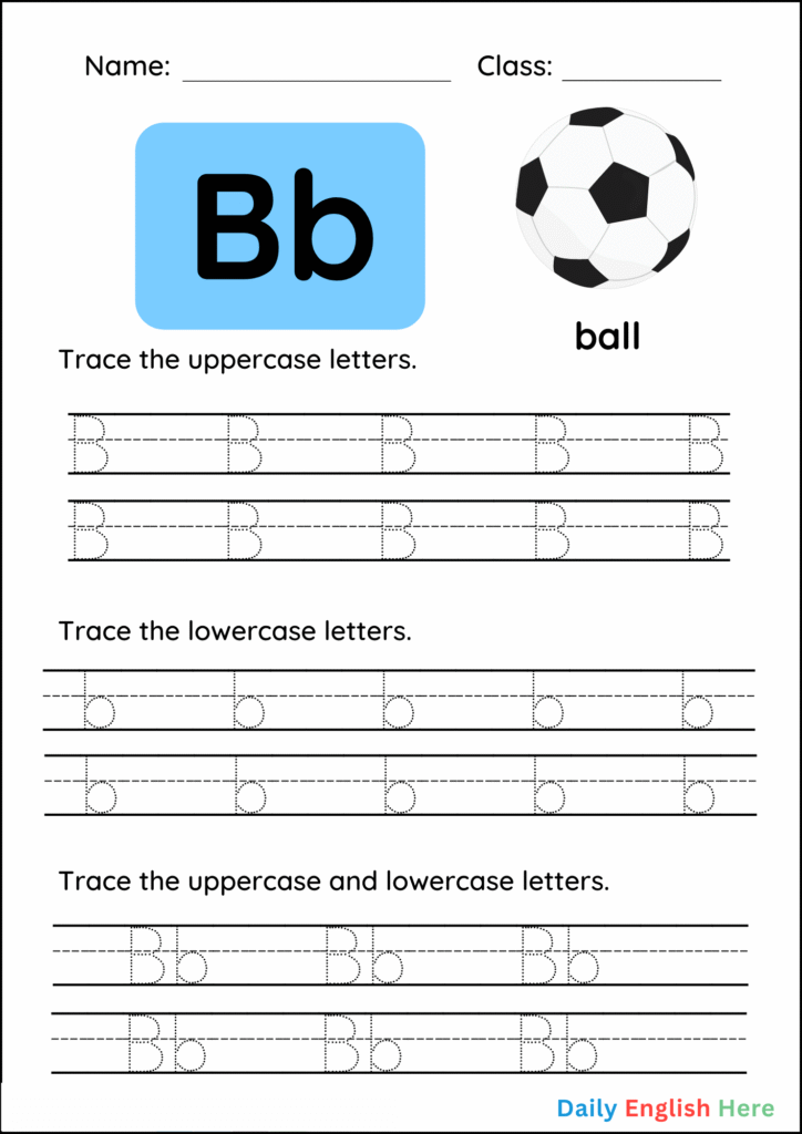 Letter B Tracing Practice Made Fun for Kids 1 2 6