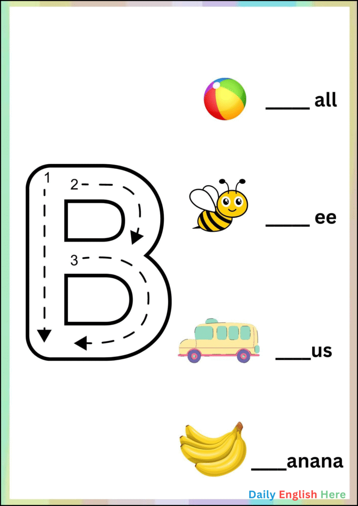 Letter B Tracing Practice Made Fun for Kids 1 3 3