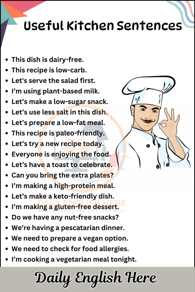 Useful kitchen sentences 1 3 4