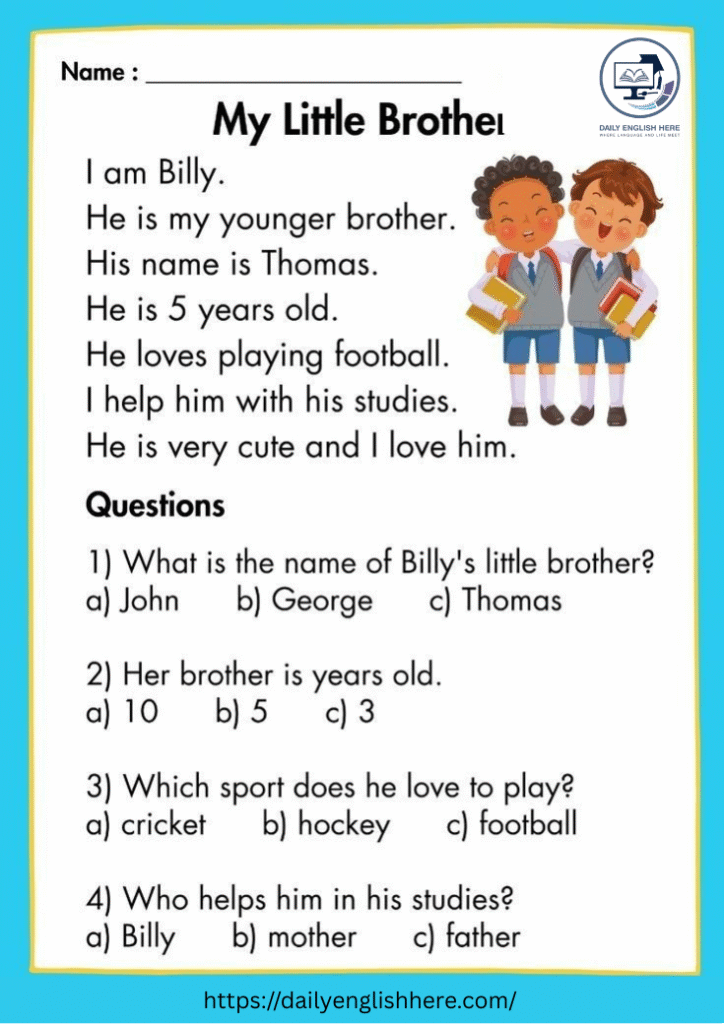 My Little Brother Reading Fun for Young Kids 1 30 2