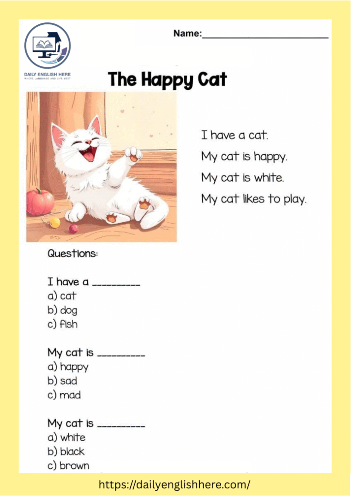 Happy Cat Reading Fun Purr Perfect Story 1 93 1