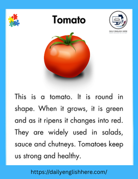 Easy Tomato Reading Passage for New Readers 1 99 1
